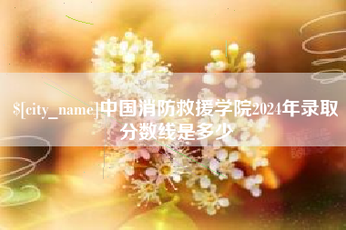 仁怀中国消防救援学院2024年录取分数线是多少