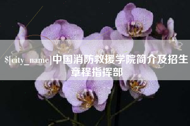 仁怀中国消防救援学院简介及招生章程指挥部