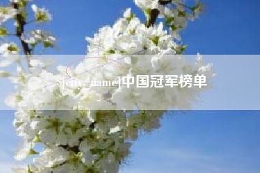 仁怀中国冠军榜单