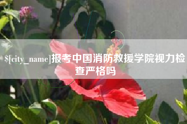 仁怀报考中国消防救援学院视力检查严格吗